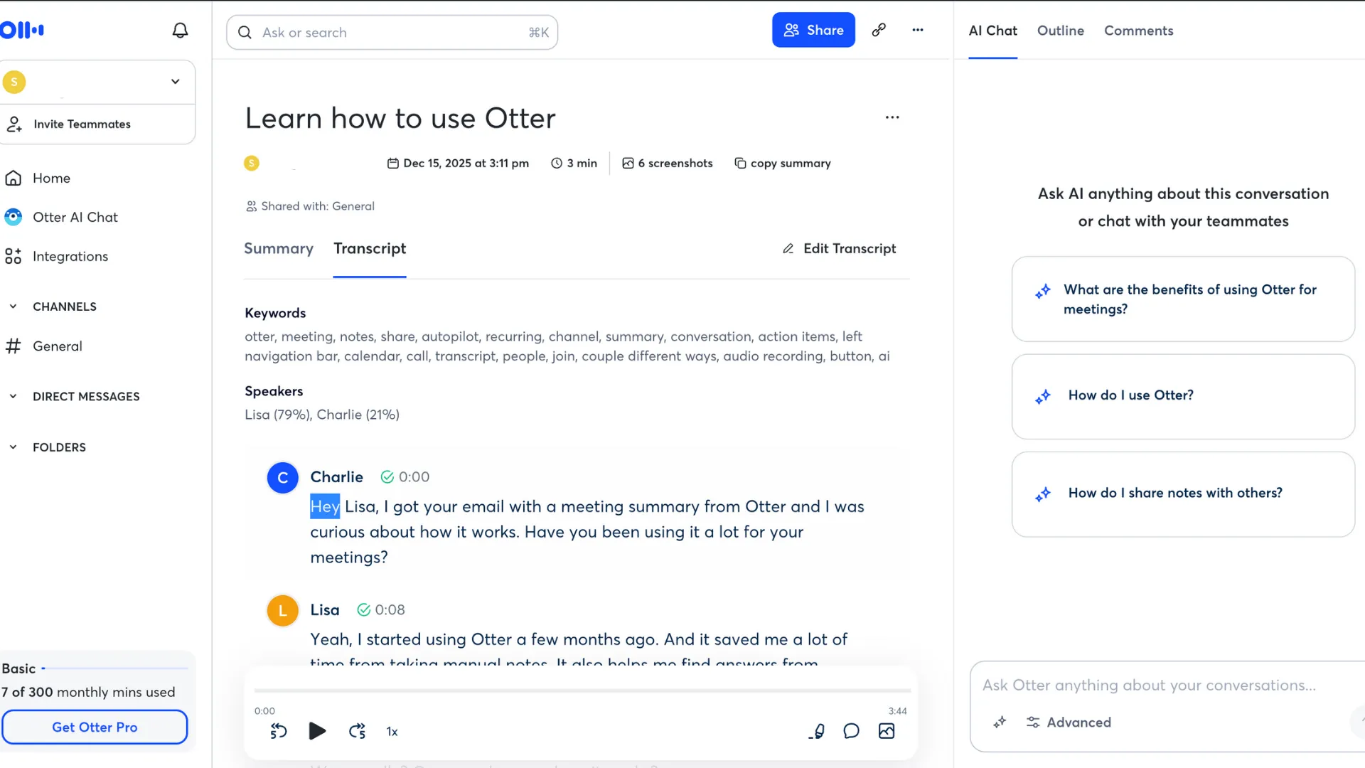 how to use otter for note taking and productivity